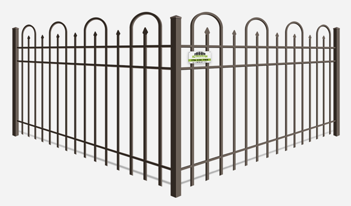 Decorative iron fence with looped pickets in Southborough MA