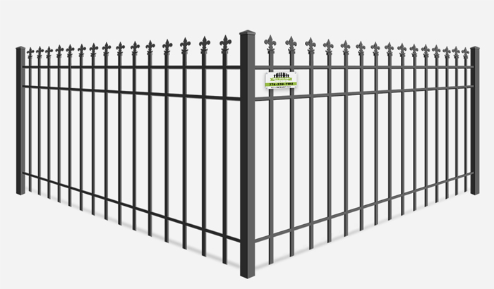 Decorative Wrought Iron fence with custom picket tops - Southborough MA