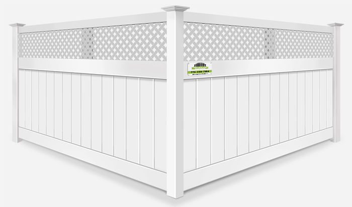 Decorative lattice top vinyl fence company in Southborough MA