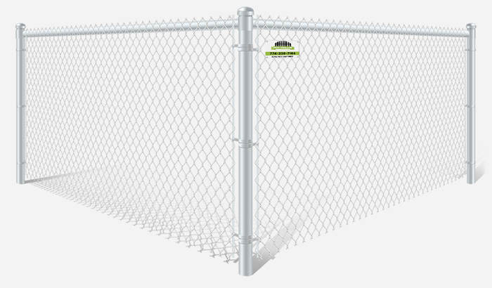 White PVC-Coated chain link fence contractor in Southborough MA