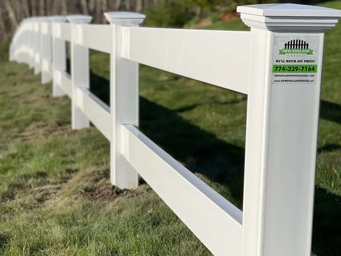 Post and Rail Vinyl Fence Installation Company in Southborough Massachusetts